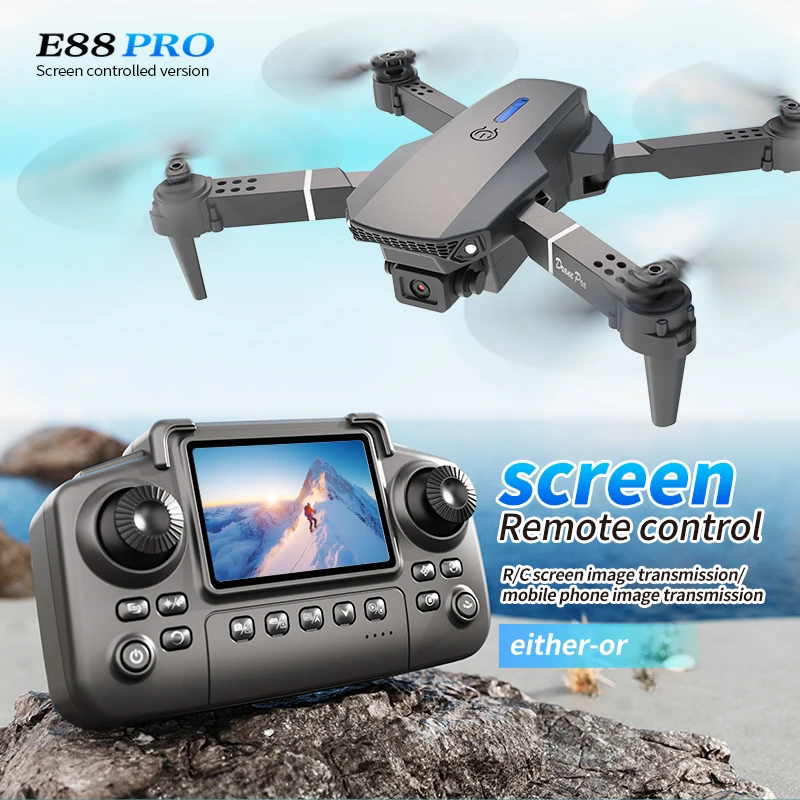Drone Controller Screen - Drone E88 PRO Profesional dengan Layar
