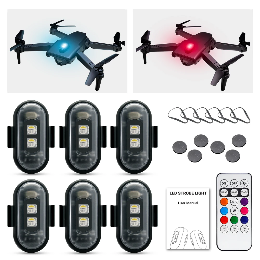 Drone Strobe Light - Lampu Strobo Sepeda Motor, LED RGB