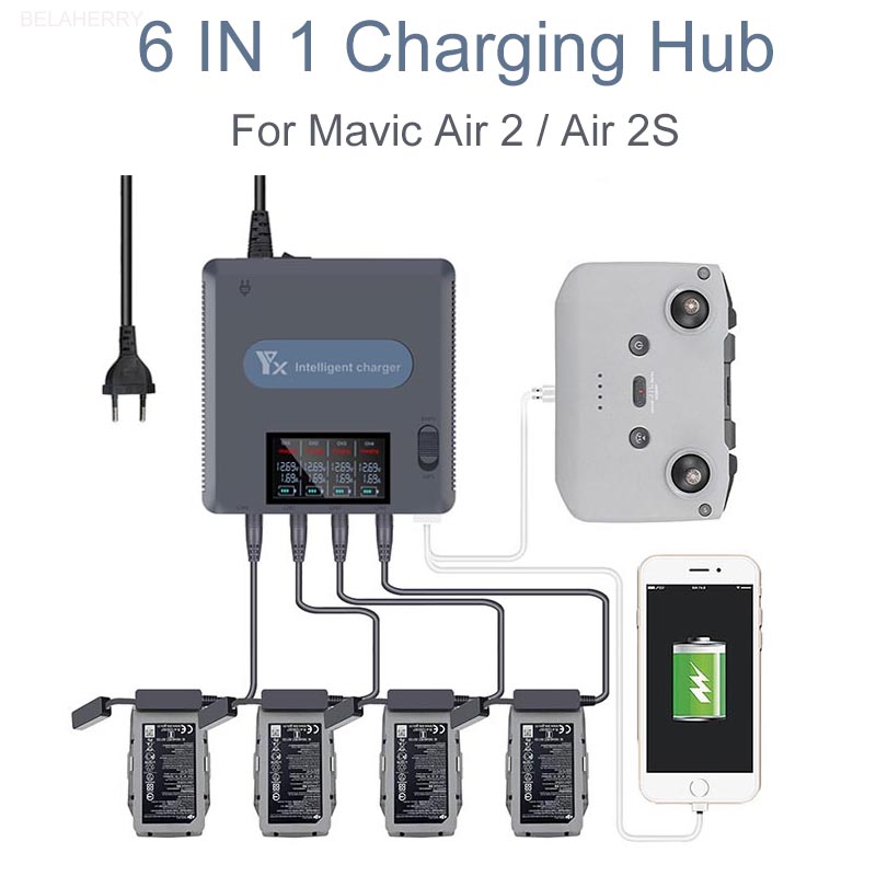 Pengisi Daya Baterai Tampilan  - Drone Charging Hub ulasan dan harga