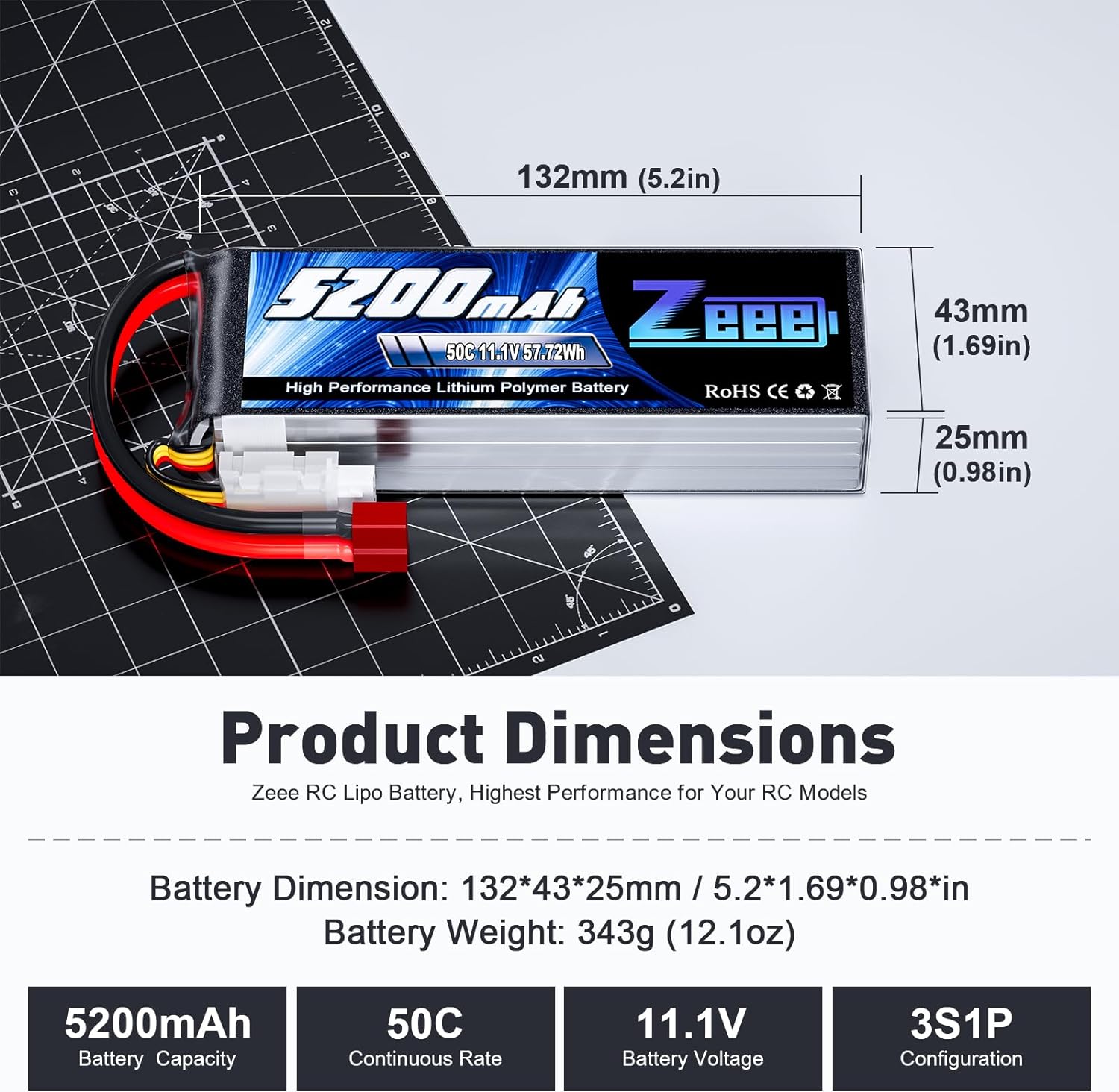 1/2unit Zeee 11.1V 50C 5200mAh - Drone Controller Hood ulasan dan harga